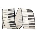 Reliant Ribbon Reliant Ribbon 93547W-810-40F 20.5 in. 10 Yards Piano Keys Linen Wired Edge Ribbon; Ivory 93547W-810-40F